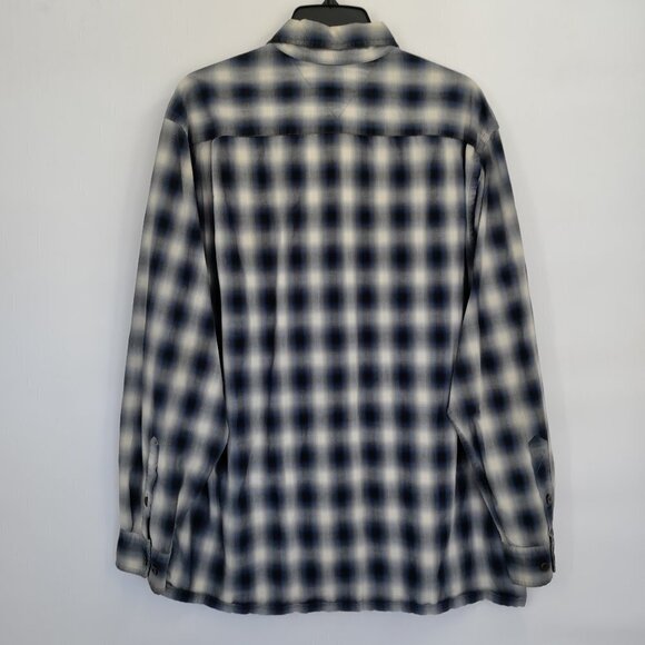Tommy Hilfiger Plaid Button Down Collar Neck Tee Long Sleeve Shirt Top Large Men - Picture 2 of 9